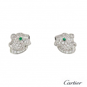 Cartier Panthere Diamond, Emerald and Onyx Earrings 